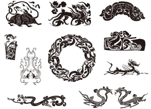 江西龙纹和凤纹的中式图案